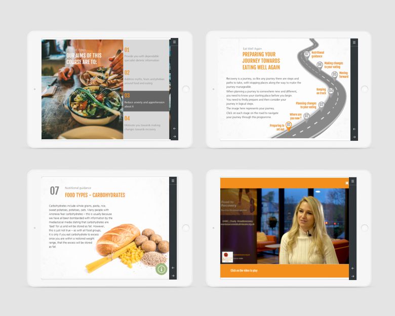 Eat well again elearning - tablet design