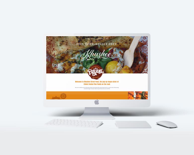 Khushee website design - desktop view